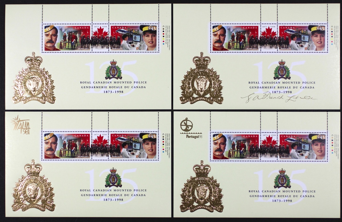 CANADA #1737b-c-d-e RCMP Overprints Complete set of 4 S/S ...